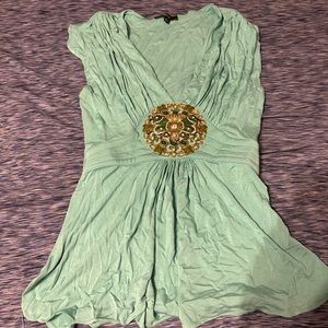 Sky butterfly green top